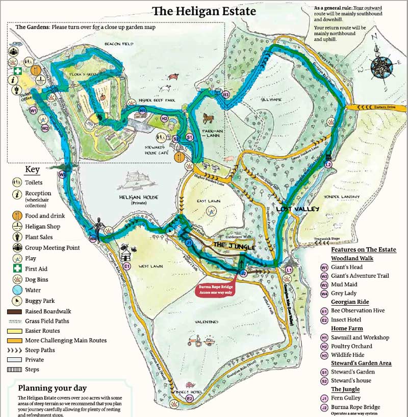 Map of the Heligan Estate Cornwall