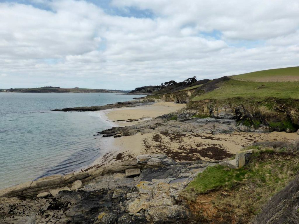 The beaches of Molunan Cove, St Anthony in Roseland, Cornwall