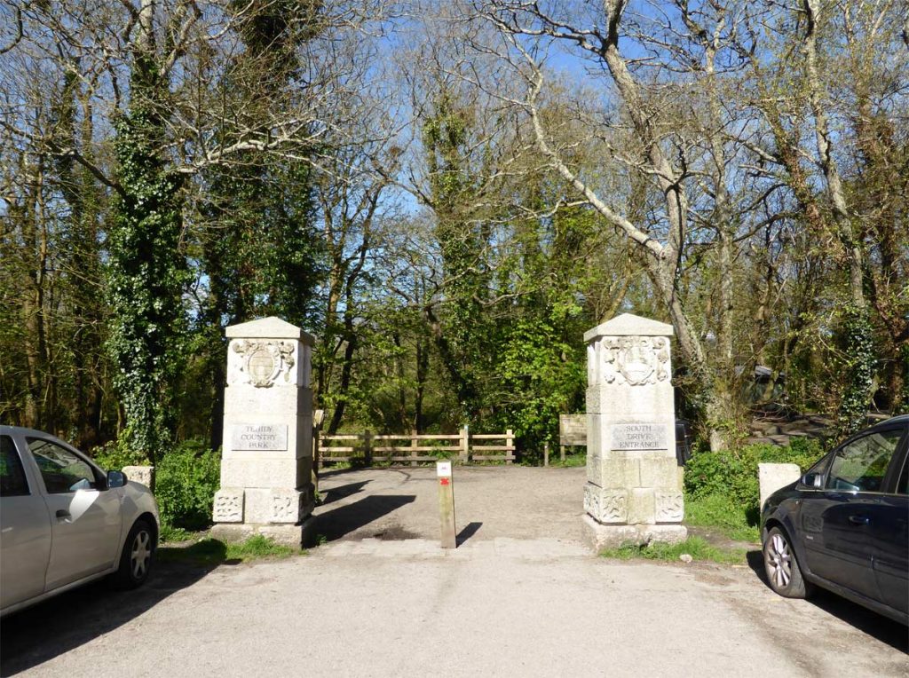 Pilars of the South Drive entrance to Tehidy Country Park, West Cornwall